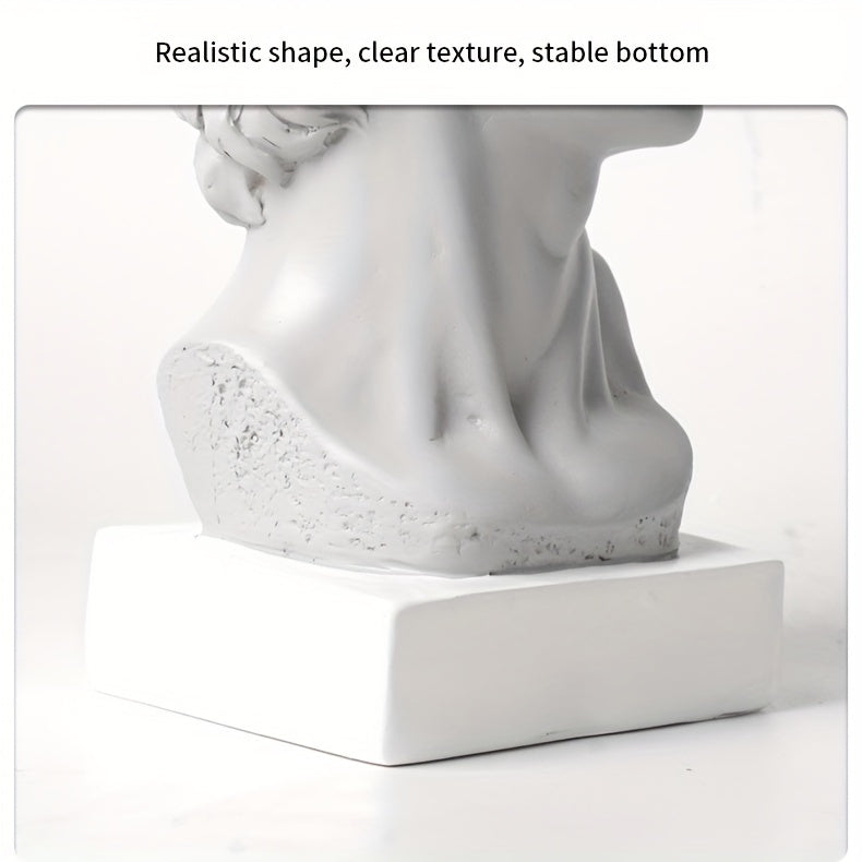 Resin David Sculpture with Ice Cream Cone, Modern European Decorative Figurine for Various Room Types, Indoor and Outdoor Use, Electricity-Free Decoration - 1PC