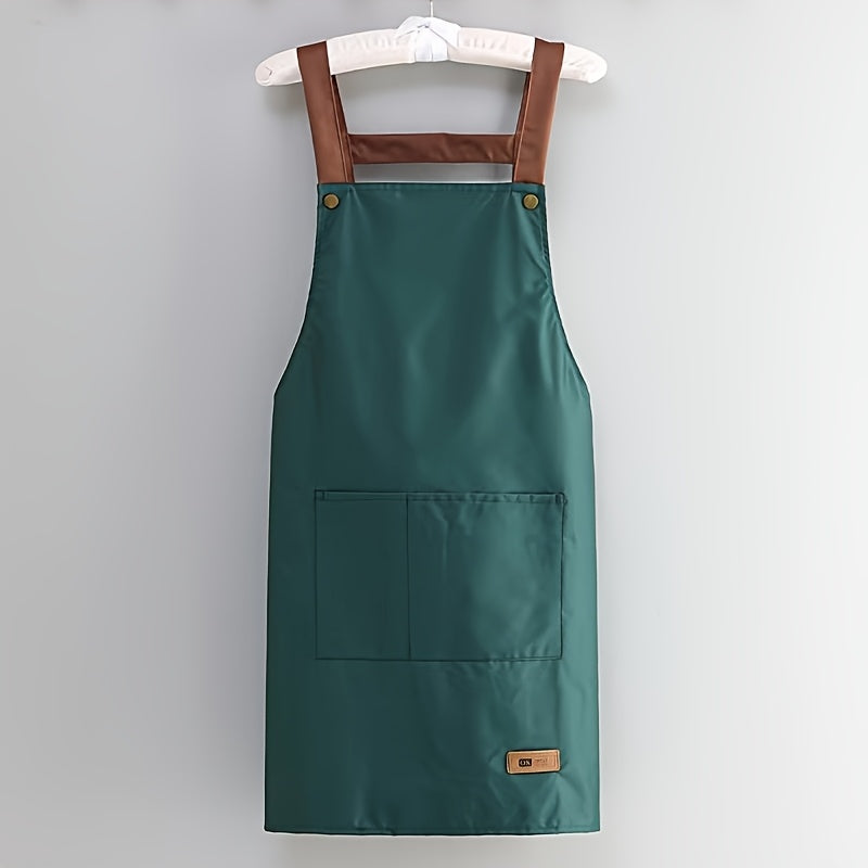 1pc Unisex Adjustable Thin Polyester Blend Apron - Solid Color Simple Design, 5 Colors, All-Season Kitchen & Dining Use for Cooking, Baking, Serving