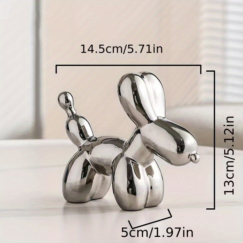 Light Luxury Creative Ceramic Electroplating Balloon Dog Nordic Light Luxury Wine Cabinet TV Cabinet Living Room Office Premium Soft Decorations Home Decoration Premium Sense