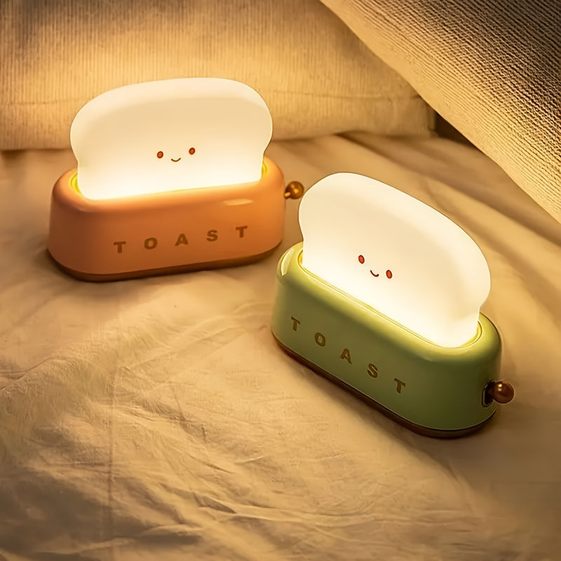 Staaricc USB Rechargeable Cute Toaster-Shaped LED Night Light – Warmth Illuminates Every Moment, Decorative Table Lamp in Green/Orange/Pink, Perfect for Home, Birthday, or Christmas Gift, Best for Christmas