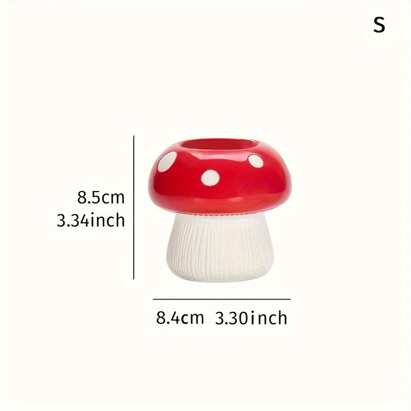 Art Deco Style Resin Mushroom Vase Multi-Functional Home Decor - Creative Hydroponic Planter, Dry Flower Vase for Living Room, Kitchen, Indoor Christmas Tabletop Decoration