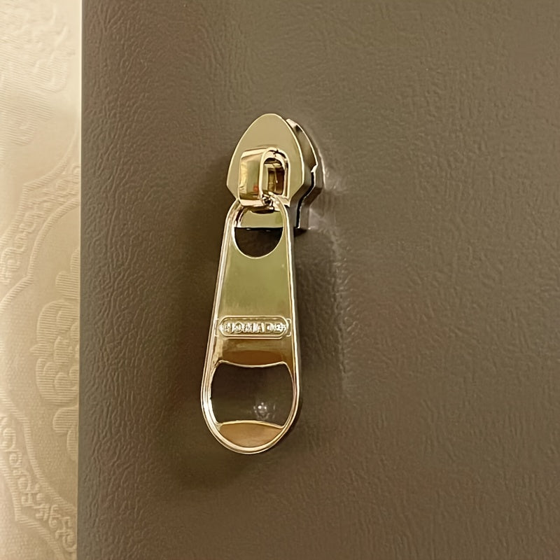 1pc, Metal Opener, Magnetic Zipper Bottle Opener For Beer, Wine, And Juice, Perfect For Bars, Pubs, Clubs, Restaurants, And Home Use, Summer Drinkware Accessory And Kitchen Item