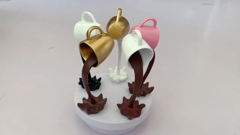 1pc, Creative Inverted Floating Resin Coffee Cup Decoration - Water Overflow Effect, Suitable for Room And Office Decoration Embellishment, Unique Creative Gift, Very Suitable for Halloween And Other Festivals to Enhance The