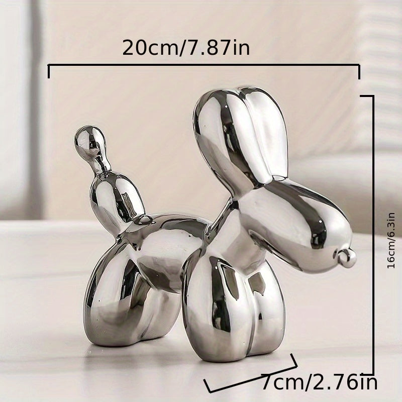 Light Luxury Creative Ceramic Electroplating Balloon Dog Nordic Light Luxury Wine Cabinet TV Cabinet Living Room Office Premium Soft Decorations Home Decoration Premium Sense
