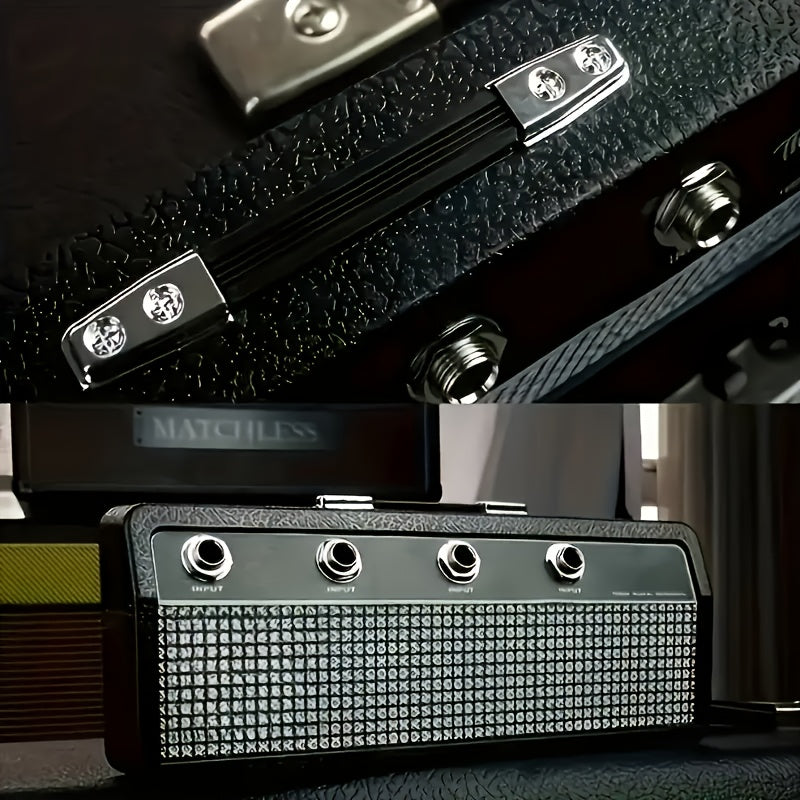 A Creative Speaker Keychain Set That Includes Four Insertable Keychains And a Wall Mounting Kit - Casual Style, Easy to Install, Made of Metal, Perfect for Space-Saving Home Storage And Decoration Enthusiasts.