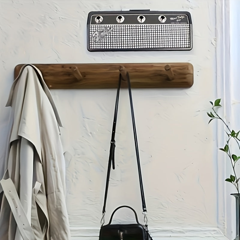 A Creative Speaker Keychain Set That Includes Four Insertable Keychains And a Wall Mounting Kit - Casual Style, Easy to Install, Made of Metal, Perfect for Space-Saving Home Storage And Decoration Enthusiasts.