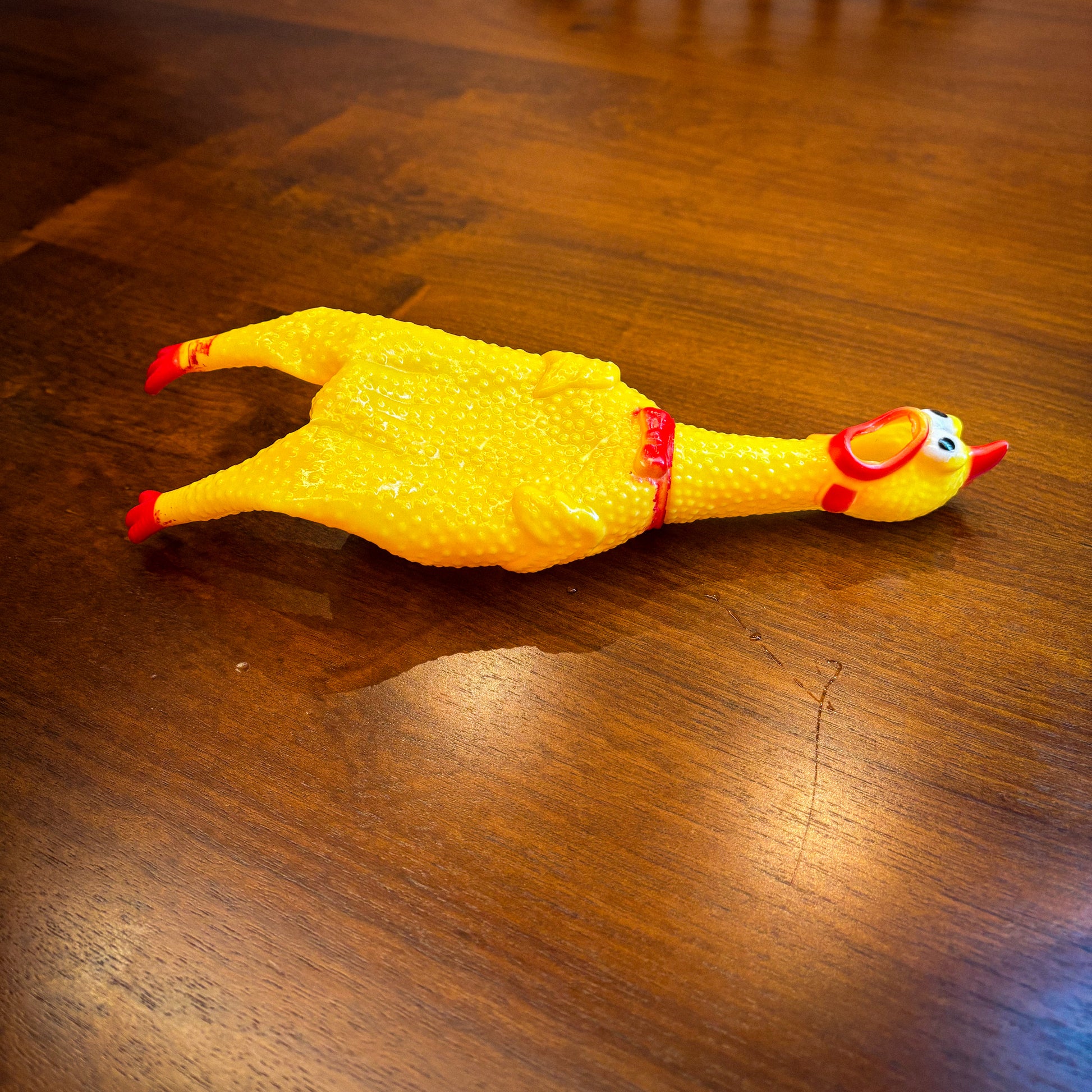 Brinquedo Frango de Borracha Pet Gritão Tioeasy™ com Som Alto, Resistente e Atóxico