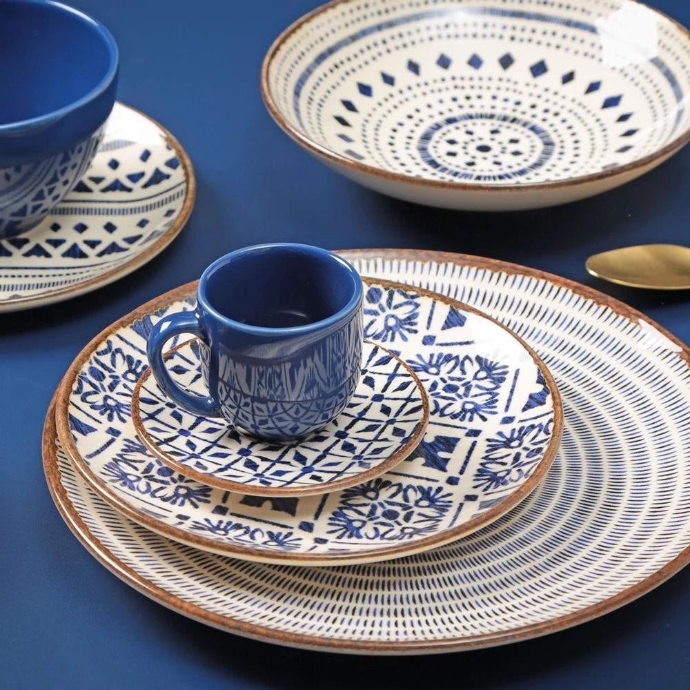 Conjunto com 6 Pratos de Sobremesa Coup Asteca — Cerâmica Premium para Entradas e Doces 20,5cm