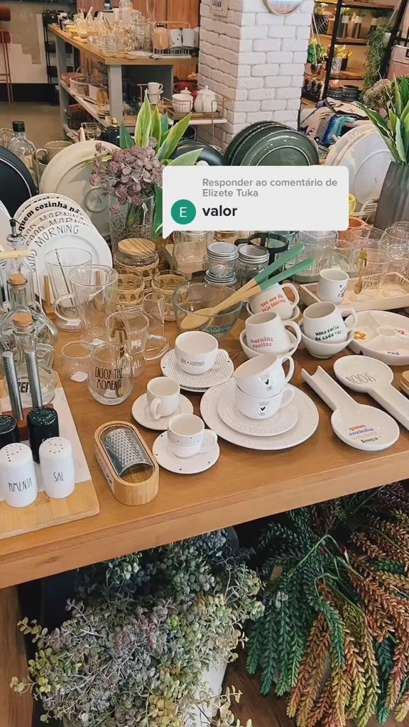 Kit Saleiro, Paliteiro e Pimenteiro de Mesa Script Tioeasy™ em Cerâmica