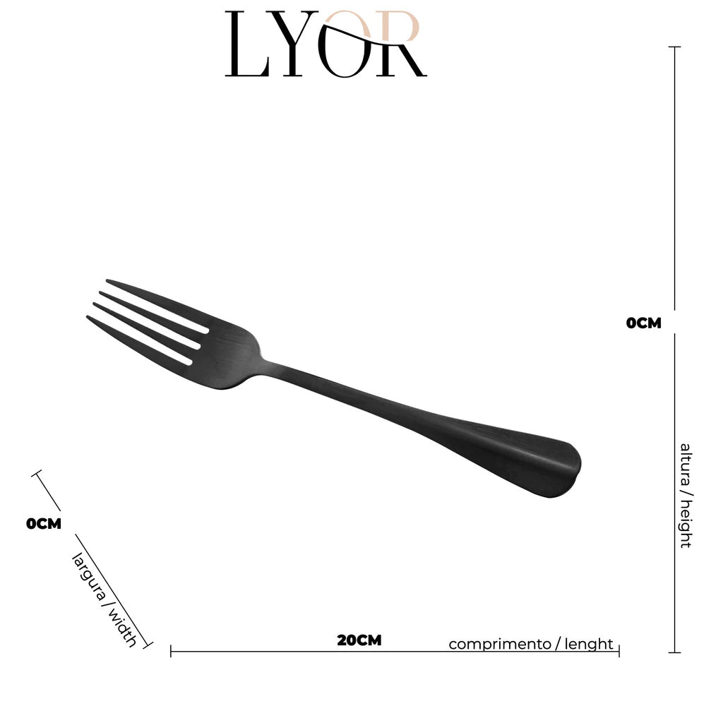 Faqueiro de Aço Inox Preto Tioeasy™ - 24 Peças Luxo