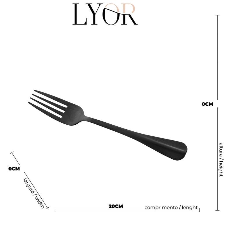 Faqueiro de Aço Inox Preto Tioeasy™ - 24 Peças Luxo
